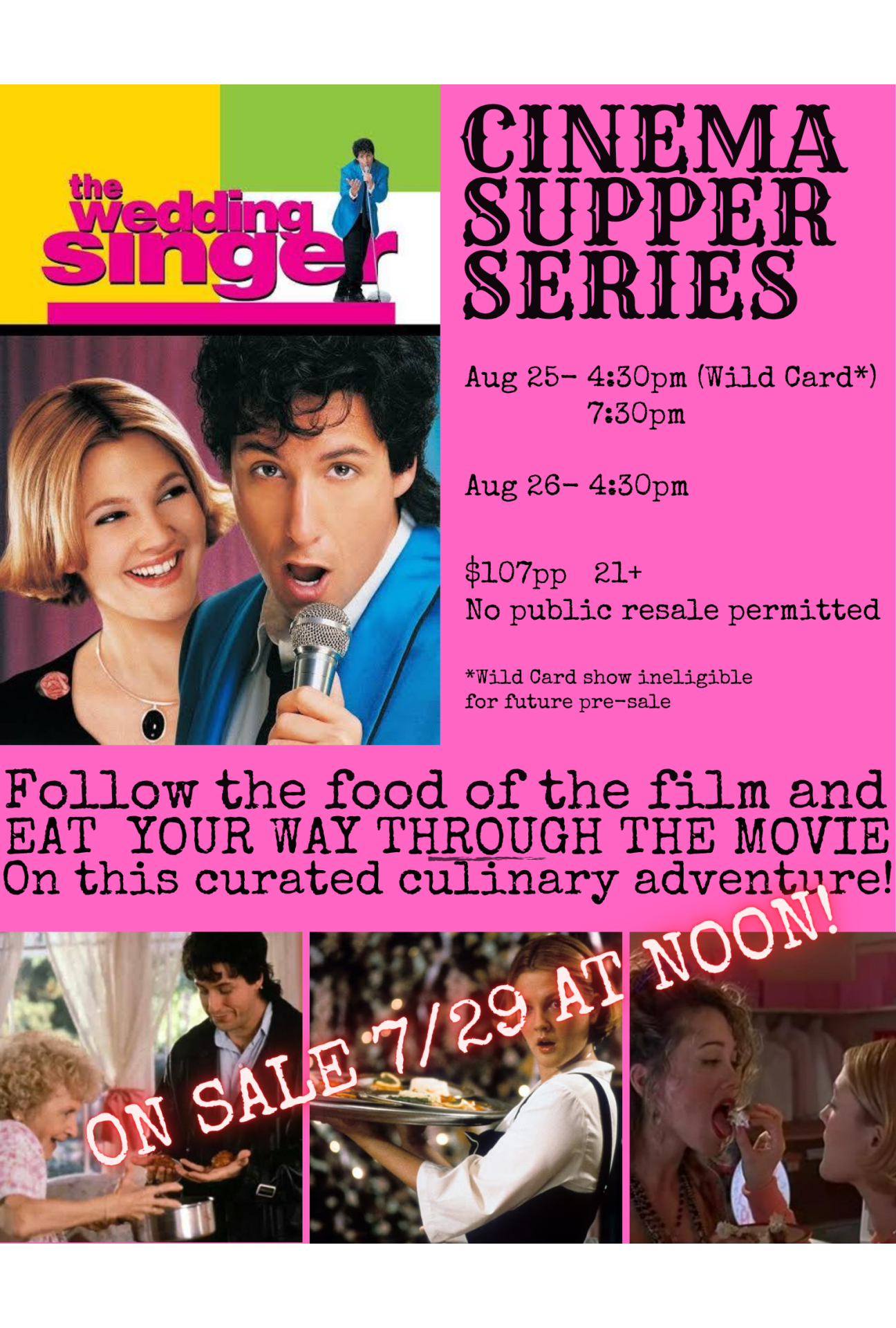 Cinema Supper Series The Wedding Singer